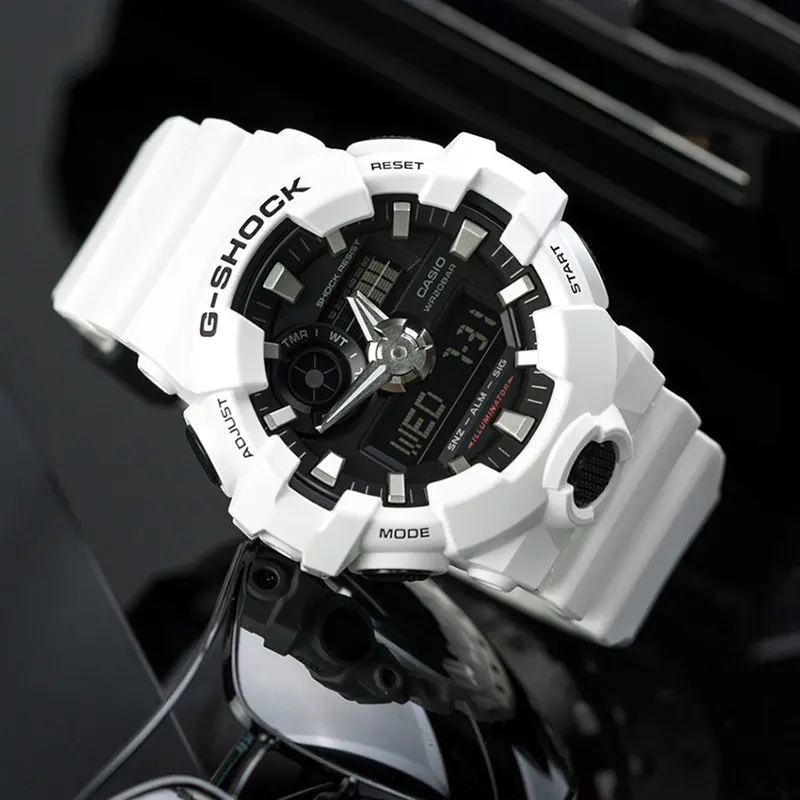 Casio G-Shock Dual-time White Band Men's Watch-  GA-700-7A